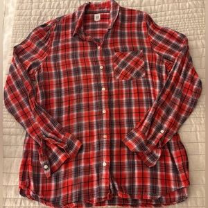 GAP Red and Black Plaid Casual Shirt
